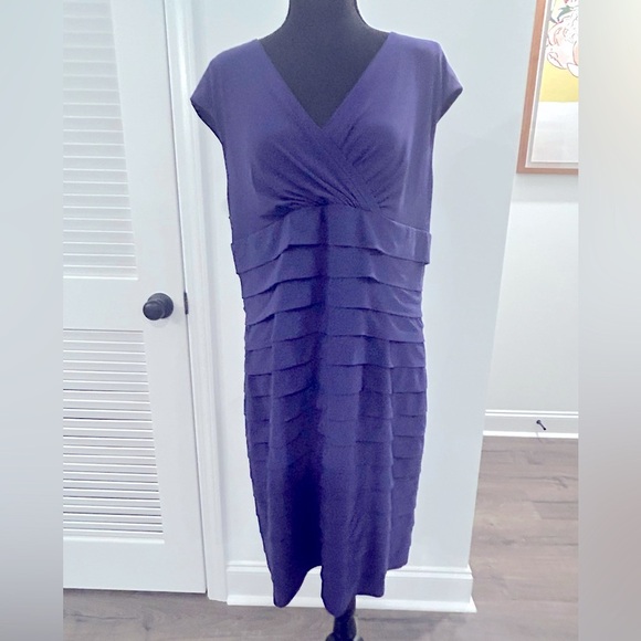 American Living Dresses & Skirts - American Living Sheath Dress Purple V-Neck Size 16